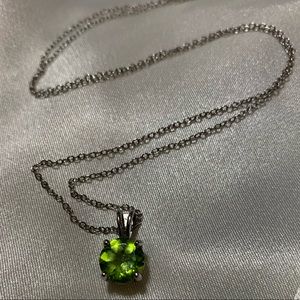Sterling Silver Peridot Pendant Necklace